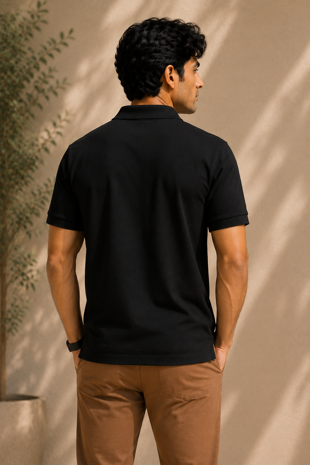 The Essential Black Cotton Polo T-Shirt
