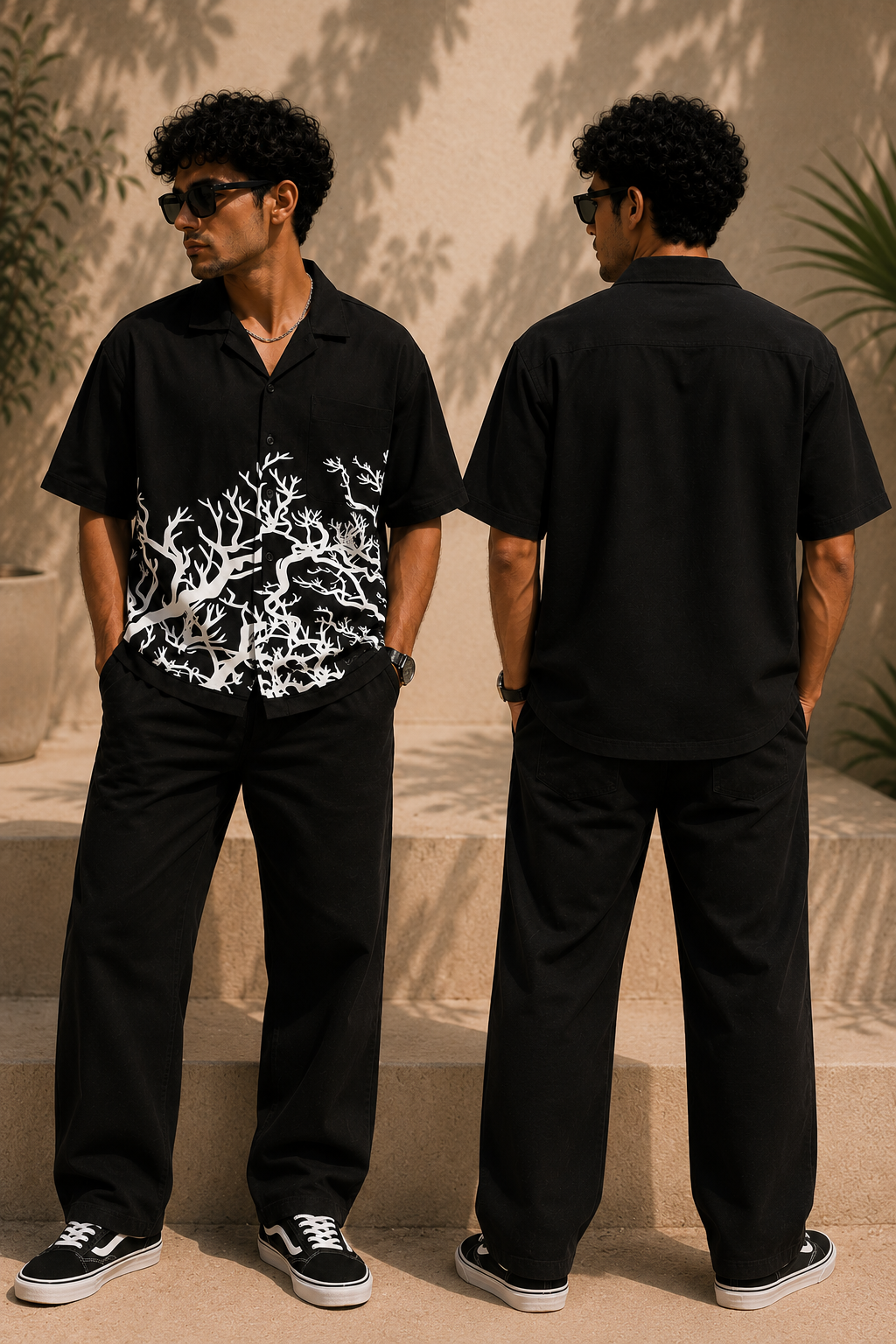 Midnight Coral Black Resort Shirt