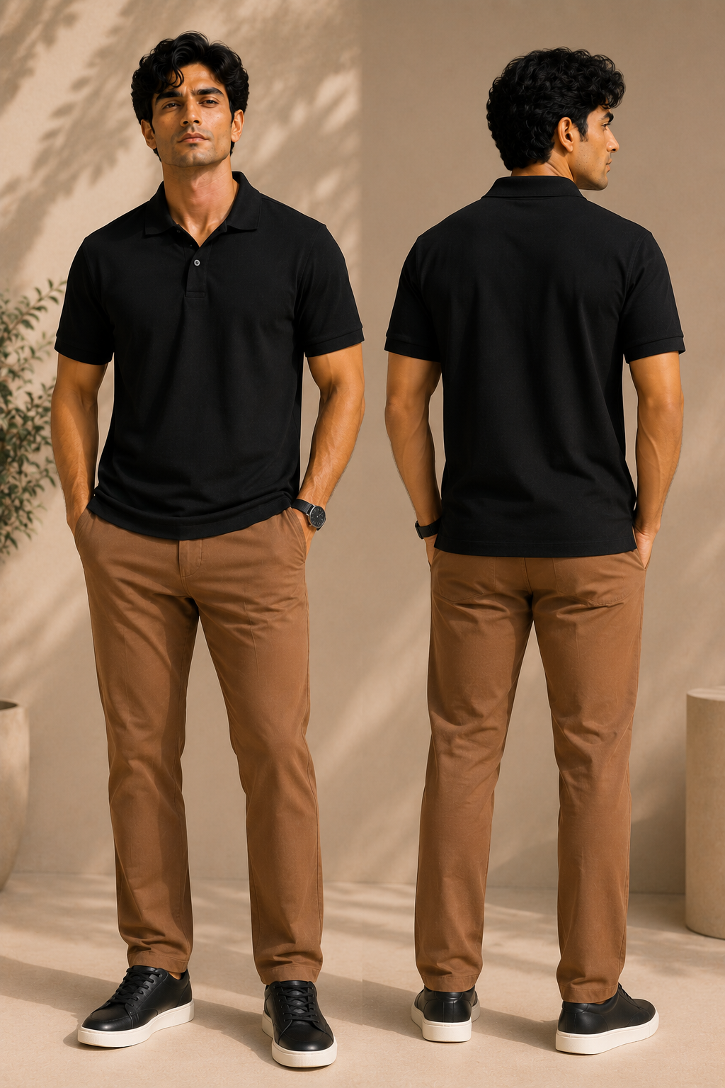 The Essential Black Cotton Polo T-Shirt