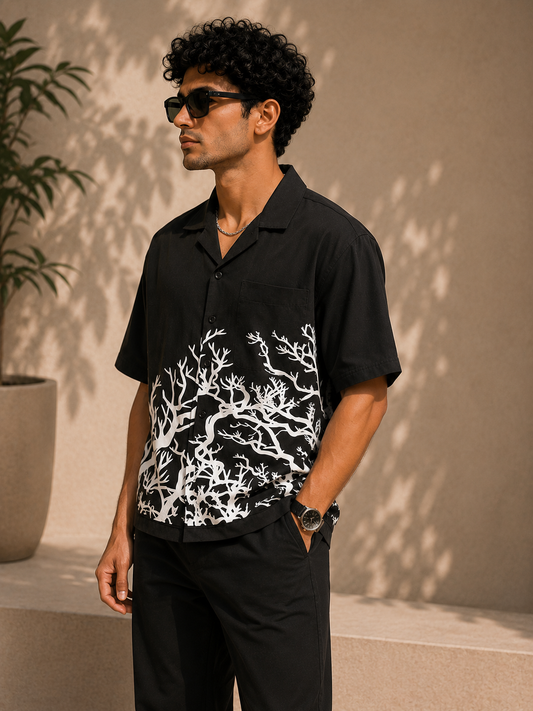Midnight Coral Black Resort Shirt